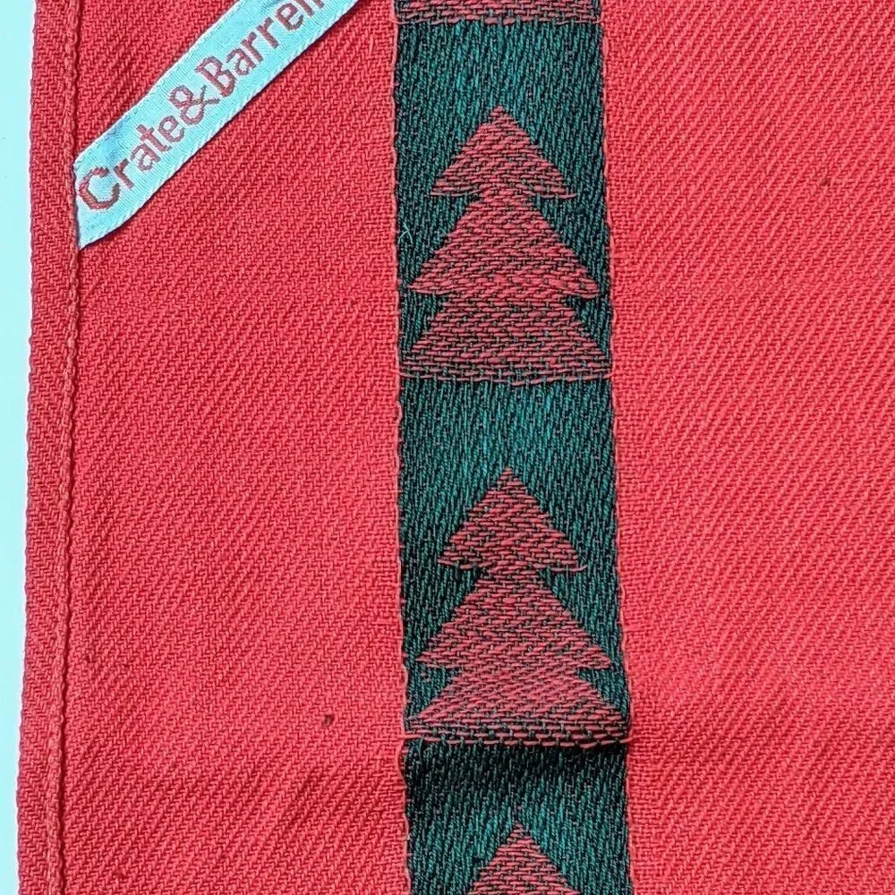 Crate&Barrel Red 100% Cotton Hostess Towel